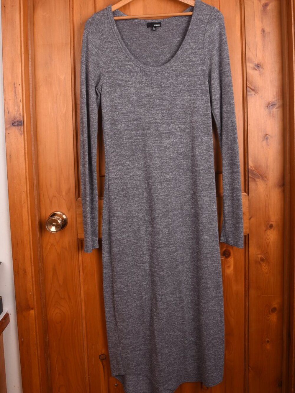 Aritzia Wilfred Free Gray Heathered Long Sleeve Knit Midi Dress - Size Large